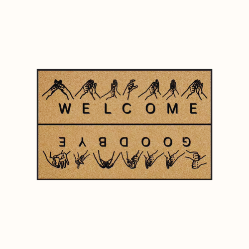 Dual Greeting Doormat: Welcome & Goodbye in BSL