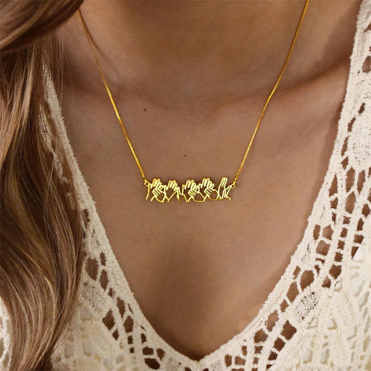 Personalized BSL Name Necklace – Custom Sign Language Pendant