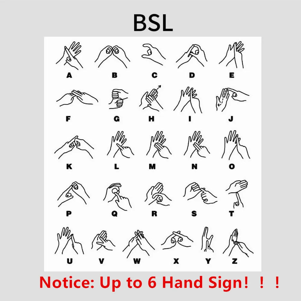Personalized BSL Name Necklace – Custom Sign Language Pendant